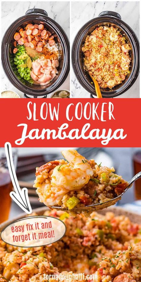 Jambalaya Recipe Slow Cooker, Jambalaya Crockpot, Slow Cooker Jambalaya Recipe, Jambalaya Recipe Crockpot, Shrimp Jambalaya Recipe, Sausage Jambalaya Recipe, Slow Cooker Jambalaya, Chicken And Sausage Jambalaya, Sausage Jambalaya