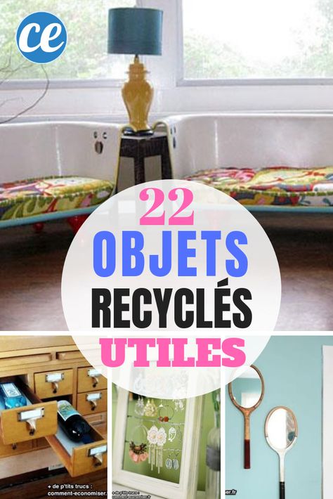 Objet Recycle, Recycled Furniture Upcycling, Recycler Diy, Easy Decor, Home Budget, Deco Originale, Upcycled Art, Decoration Originale, Home Decorating Ideas