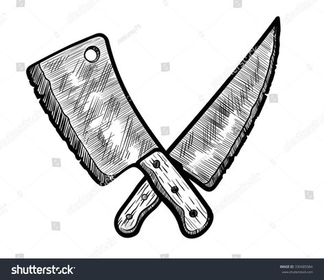 Knife Clipart, Culinary Tattoos, Knife Logo, Chef Tattoo, Food Tattoos, Colorful Website, Knife Tattoo, Engraved Pocket Knives, Flash Tattoo Designs