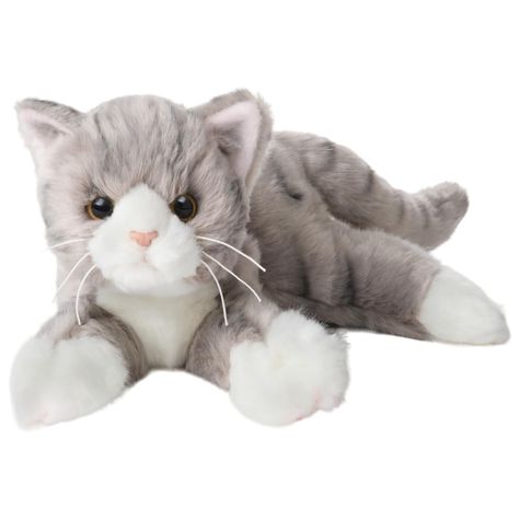 PRICES MAY VARY. MEET SOCKS: This 15" striped tabby cat plush is the ideal addition to any cat lover's collection. With lifelike details and a floppy body, this realistic cat stuffed animal brings joy to all ages. Snuggle up with it at night or use it as a decorative accent - this plush cat toy is a must-have! Don't settle for less; get your very own stuffed cat that looks real today! PERFECT GIFT: This realistic kitty stuffed animal is a timeless delight for animal lovers and cat owners alike.