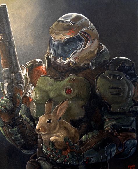 ArtStation - Doom Slayer and Daisy - DOOM 2016, Ian Nielsen Doom Videogame, Doom 4, Doom 2016, Doom Slayer, Doom Game, Doom Eternal, Video Game Posters, Slayer Meme, Brain Rot