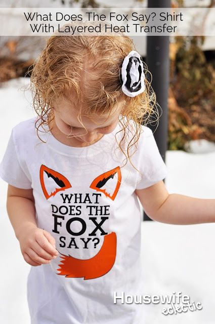 I was given the Heat Transfer Vinyl to create this shirt. All opinions and instructions are 100% my own.  Still singing What Does The Fox Say from yesterday’s post? Yeah, me too. Today’s shirt was made for my 5-year-old. It is more whimsical with just the ears and the tail and with two fun colors … What Does The Fox Say, Reading Month, Make Your Own Shirt, Fox Shirt, Slogan Tshirt, Freezer Paper, Design Tshirt, Cameo Projects, Vinyl Projects