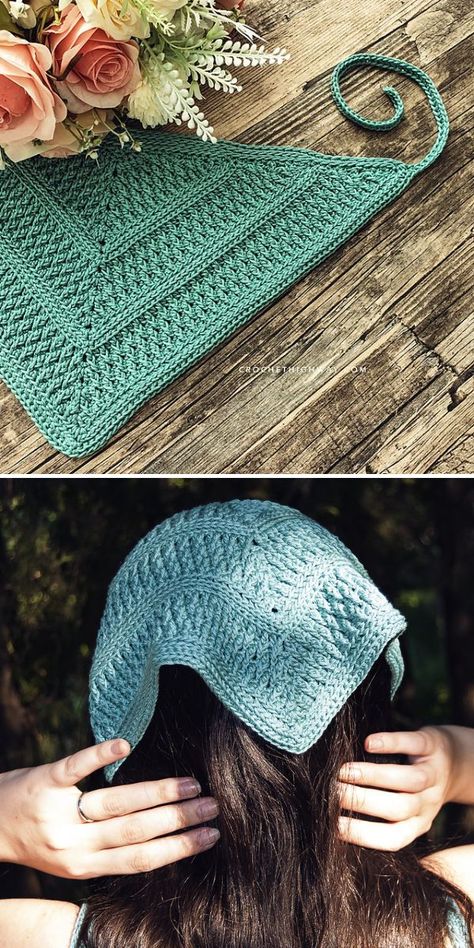 30 Best Free Crochet Bandana Pattern Ideas Free Crochet Bandana, Crochet Headband Patterns, Crochet Bandana Pattern, Kerchief Pattern, Crochet Kerchief, Crochet Headband Free, Crochet Headband Pattern Free, Design For Beginners, Bandana Pattern