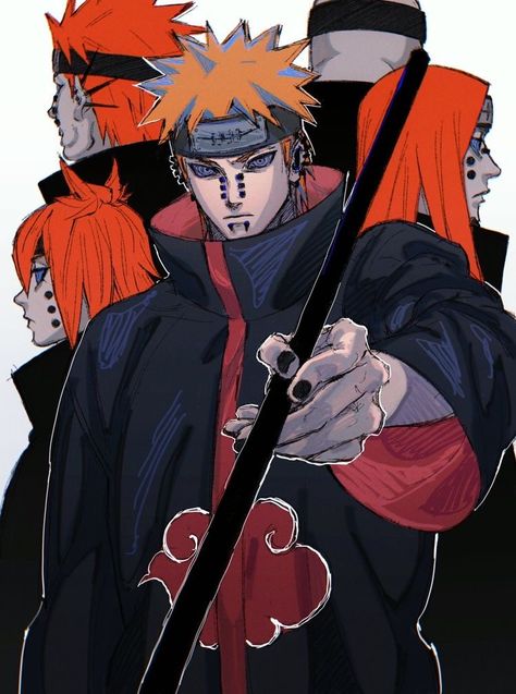 Pain, Akatsuki, Naruto Pain Naruto Fanart, Pain Fanart, Naruto Artwork, Naruto Madara, Pain Naruto, Naruto Shippudden, Naruto Drawings, Naruto Series, Sarada Uchiha