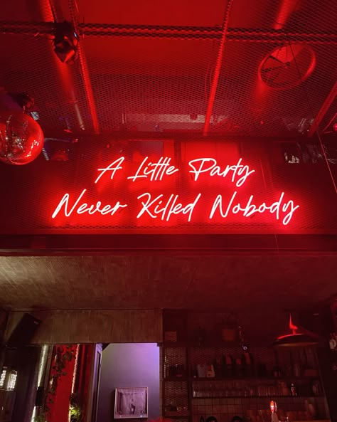 Red Neon Signs Aesthetic, Club Quotes Party, Red Neon Lights Aesthetic, Partying Quotes, Neon Bar Aesthetic, Red Lust Aesthetic, Neon Vibes Aesthetic, Cowboy Like Me Aesthetic, Rave Aesthetic Wallpaper