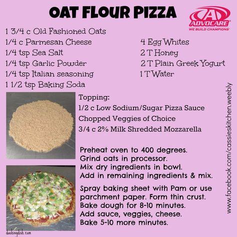 Oat Pizza Crust, Oat Flour Pizza Crust, Mediterranean Diet Recipes Breakfast, Pizza Bases, Oatmeal Flour, Homemade Pastry, Old Fashion Oats, Homemade Pastries, Low Carb Pizza