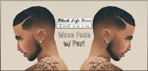 Sims 4 Wave fade with part The Sims 4 Urban Male Hair Cc, Sims 4 Cc Male Hair Waves, Sims 4 Cc Black Male Hair Waves, Sims 4 Mm Black Male Hair, Sims 4male Hair Cc, Black Male Sims Download, Sims 4 Cc Male, Nikki Sims, The Fade