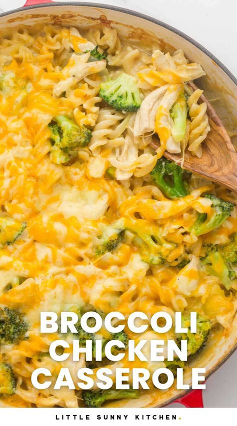 Broccoli florets, shredded chicken, pasta and lots of cheese come together to make the best ever broccoli chicken casserole. It’s kid friendly and family approved! Broccoli Chicken Noodles, Chicken Broccoli Mac And Cheese Casserole, Shredded Chicken And Veggies, Cheesy Chicken Broccoli Noodle Casserole, Chicken Broccoli Cheese Casserole Pasta, Shredded Chicken Broccoli Recipes, Pasta And Shredded Chicken Recipes, Chicken Broccoli Macaroni Casserole, Shredded Chicken Broccoli Casserole