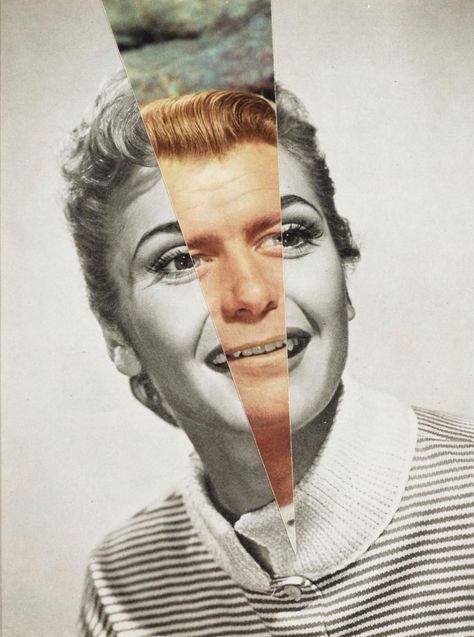 John Stezaker, Tracy Chevalier, Distortion Photography, Collage Portraits, Distortion Art, Face Collage, A Level Photography, Collage Portrait, Conceptual Artist