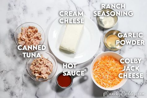 Tuna Buffalo Dip, Tuna Dip Recipes Cream Cheeses, Tuna Balls Recipe, Tuna Cream Cheese, Chipotle Tuna, Ranch Tuna, Buffalo Tuna, Tuna Dip, Chip Dip Recipes