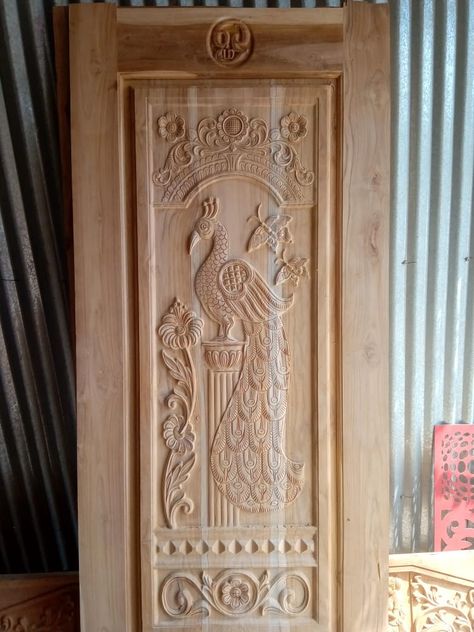 Carving Door Design, Peacock Carving, Interior Design Under Stairs, Design Under Stairs, Wooden Glass Door, House Front Wall Design, Furniture Design Table, Wood Carving Art Sculpture, Wooden High Chairs