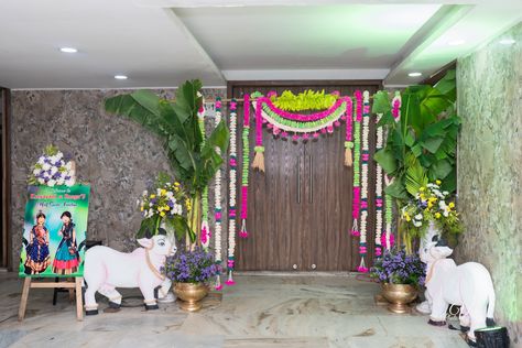 Mahalakshmi Theme Decor did for my daughters Half Saree Ceremony!!! A big Thank You to @vishnuprabhanc , Ammavaru in the Decor was vishu's magnificent piece of artwork!!!! A big big fan of her extraordinary work !!! I hope you keep creating masterpieces like this ❤️. Please do visit her page . Special mention to those who copy everything I do - Please don't copy her work!!! Its handpainted art takes a lot of effort to make such masterpieces.🙏 Decor by - @kairagiftworld Half Saree Ceremony Decoration, Half Saree Ceremony, Saree Outfits, Saree Ceremony, Saree Function, Half Saree Function, Wedding Welcome Board, Wedding Stage Backdrop, Housewarming Decorations