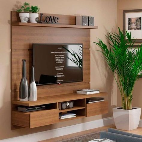 Como hacer una pared de madera para la televisión - Ideas Perfectas Tv Lounge, Tv Unit Decor, Modern Tv Wall Units, Suport Tv, Tv Unit Interior Design, Modern Tv Units, Tv Cabinet Design, Wall Tv Unit Design, Modern Tv Wall