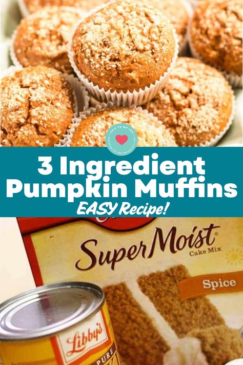 Looking for an easy and delicious pumpkin muffin recipe? Try these 3-ingredient pumpkin muffins with egg that are so simple to make! With this pumpkin muffin recipe, you can whip up a batch of fluffy and moist treats in no time. Perfect for fall baking or anytime you're craving something cozy and spiced. These pumpkin muffins made with cake mix are a great option when you want homemade baked goods without the hassle. Pumpkin Cake Mix Muffins, Recipe Gifts, 2 Ingredient Pumpkin Muffins, Spice Cake Mix And Pumpkin, Autumn Treats, Pumpkin Puree Recipes, Pumpkin Muffins Easy, Italian Rice, Cream Chicken