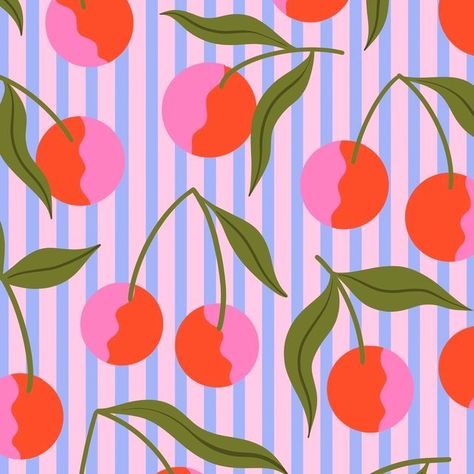 Melissa Donne on Instagram: "Happy Sunday! New cherries pattern brightening up my feed 🍒  Thank you to everyone who came to the @sotonmakers market yesterday it was such a lovely event. It felt very strange not selling but so happy to organise these markets with so many talented makers 😊  Have a great day everyone! . . . . . . #repeatpattern #patterndesign #patterndesigner #surfacedesign #surfacedesigner #surfacepatterndesign #surfacepatterndesigner #surfacepatterncommunity #foodart #theydrawandcook #patternplay #printandpattern #patternlover #illustrationartists #womenofillustration" Summer Prints Pattern, Small Space Garden Ideas, Small Space Garden, Trending Patterns, Illustrated Pattern, Watercolor Patterns, Whimsical Patterns, Cherry Pattern, Pattern Design Inspiration