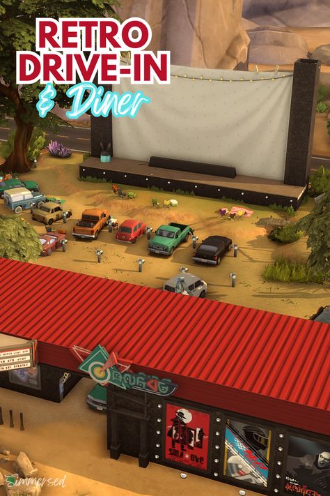 Sims 4 Drive In Movie, Sims 4 Date Lots, Sims 4 Mechanic, Sims 4 Oasis Springs Community Lot, Sims 4 Oasis Springs Park, Oasis Springs Community Lot, Sims 4 Billboard Cc, Sims 4 Museum Build, Sims 4 Record Store