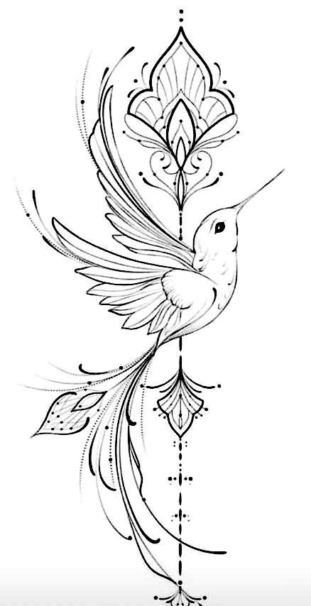 Two Hummingbird Tattoo With Flowers, Unique Girly Tattoos, Hummingbird Sketch Tattoo, Whimsical Hummingbird Tattoo, Forearm Tattoos For Women Unique, Hummingbird Forearm Tattoo, Hummingbird Tattoo With Flowers Forearm, Hummingbird Tattoo Black And White, Hummingbird Tattoo Stencil