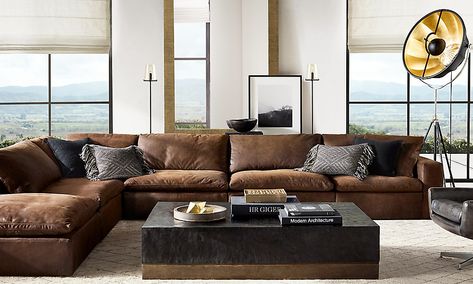 Brown Sectional Living Room, Dark Leather Couches, Modern Leather Couch, Brown Leather Couch Living Room, Leather Couches Living Room, Brown Couch Living Room, Brown Leather Couch, Leather Couch, Brown Living Room