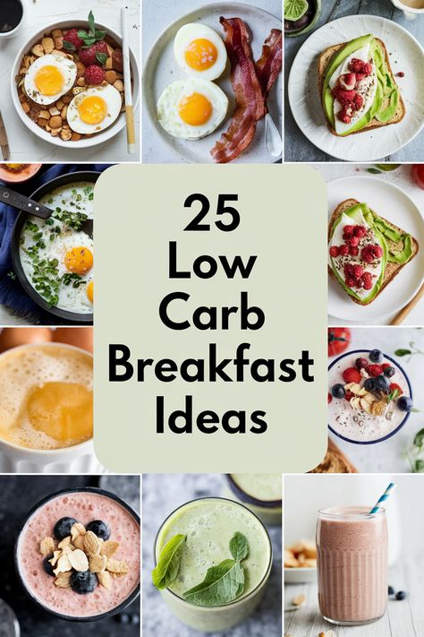 Are you tired of the same old breakfast routine? These 25 low carb breakfast ideas will revolutionize your mornings.  Enjoy a diverse range of flavors and textures while keeping your blood sugar stable.  From savory to sweet, there's a perfect recipe waiting for you! Easy Diet Breakfast Ideas, Quick Breakfast Ideas Low Carb, Sweet Low Carb Breakfast, Low Carb Low Sugar Breakfast Ideas, High Protein Breakfast Ideas Low Carb, Breakfast No Carb, Easy No Carb Breakfast, Breakfast Low Calorie Ideas, Prediabetic Breakfast Ideas