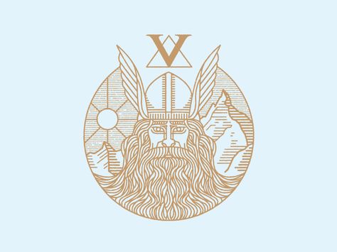 Fear the beard Circular Logo Design, Beard Designs, Viking Logo, Viking Art, Line Illustration, Typography Logo, 로고 디자인, Design Graphique, Tolkien