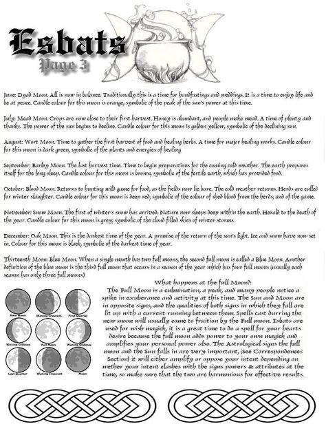 Esbats, Page 3 Esbats Book Of Shadows, Wiccan Celebrations, Solitary Witch, Wicca Spells, Witchcraft Symbols, Wiccan Sabbats, Lunar Magic, Sun Power, Witch Stuff