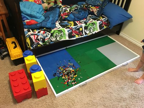 Lego Station, Lego Tray, Lego Play, No Peeking, Lego Table, Boys Bedrooms, Kid Toys, Under Bed, Boys Bedroom