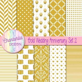 Free digital papers in a Wedding Anniversary theme. These papers are also available in other colours. Match them with the other digital papers, design elements and more in the Wedding Anniversary sets on Chantahlia Design. Instant download. Use them in your digital scrapbooking, digital planning, card making and other digital crafts or print them off for paper crafts Papers Design, Anniversary Theme, Gold Wedding Anniversary, Digital Planning, Digital Papers, Gold Wedding, Other Colors, Digital Scrapbooking, Wedding Anniversary