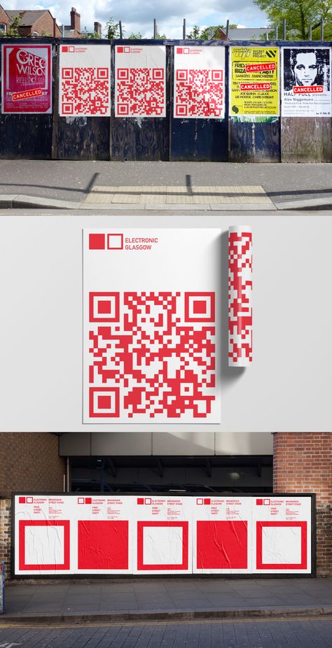 Qr Code Design Posters, Self Promotion Poster, Interactive Poster Design Creative, Qr Code Poster Design Creative, Qr Poster Design, Club Promotion Poster, Qr Code Ideas Creative, Qr Code Graphic Design, Re Opening Poster