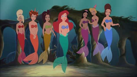 King Triton's Daughters - Disney Wiki Ariels Sisters, Little Mermaid Characters, Sisters Images, Station Photo, Run Disney Costumes, Princess Pictures, Mermaid Disney, Disney Ariel, Run Disney