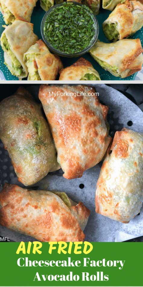 air fryer recipes fish #RecipesandFood Recipe For Cheesecake, Avocado Egg Rolls, Avocado Roll, The Cheesecake Factory, Air Fried Food, Air Fryer Oven Recipes, Diner Recept, Air Fry Recipes, Egg Roll Recipes