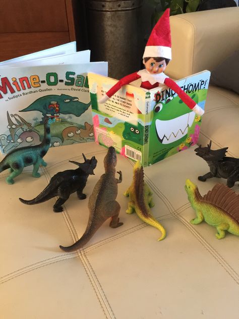 Dino Elf On The Shelf, Elf On The Shelf Ideas With Dinosaurs, Elf On The Shelf Dinosaur, Elf On The Shelf Jurassic Park, Elf On The Shelf And Dinosaurs, Elf On Shelf With Dinosaurs, Elf Ideas Easy, Elf Fun, Christmas Elf