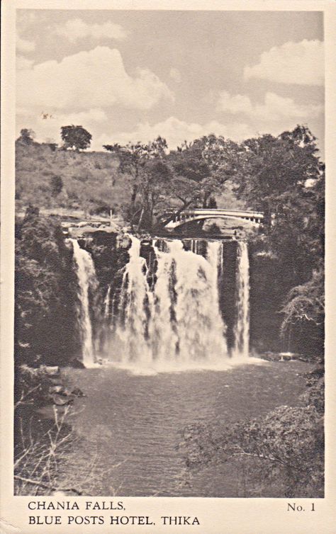 Chania Falls, Thika Kenya 1950s Vintage Kenya, Colonial Africa, Vintage Explorer, Jomo Kenyatta, Photography Museum, Cardboard Furniture Diy, Africa Kenya, Kenya Nairobi, Storage Ideas Diy