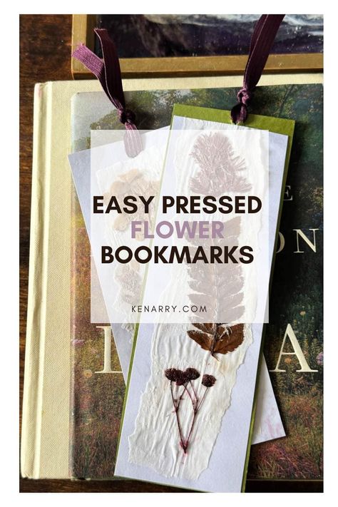 Learn how to make beautiful pressed flower bookmarks with parchment paper and cardstock. This is a fun and simple craft project. Pressed Flower Bookmark Diy, Pressed Flower Paper, Pressed Flower Bookmarks, Pressed Flower Bookmark, Beautiful Bookmarks, Homemade Bookmarks, Flower Bookmarks, Parchment Paper Craft, Easy Diy Ideas