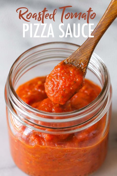 How to turn your abundance of ripe homegrown tomatoes into the most delicious, flavorful Roasted Tomato Pizza Sauce! #roastedtomatopizzasauce #pizzasauce #roastedtomatoes #pizza #homegrowntomatoes #healthyrecipes Roasted Tomato Spaghetti Sauce Homemade, Roasted Pizza Sauce, Tomato Pizza Sauce Recipe, Roasted Tomato Pizza Sauce, Excess Tomatoes, Tomato Sauce For Pizza, Roasted Tomato Pizza, Garden Dinners, Healthy Pizza Sauce