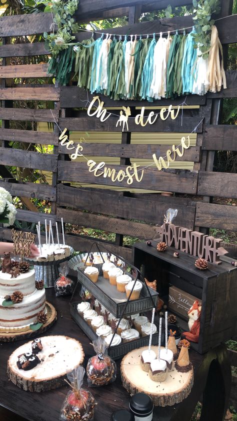 Hunting Baby Boy Shower Ideas, Hunting Party Food Ideas, Hunter Baby Shower Theme, Camouflage Baby Shower Ideas, Oh Deer Baby Shower Boy, Hunting Theme Baby Shower Ideas, Woodlands Theme Baby Shower Boy, Camo Baby Shower Ideas, Hunting Baby Shower Ideas