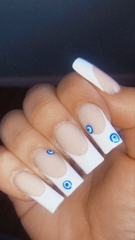 Heart With Eyes, Evil Eye Nails, Heart Eyes, Short Nails, Red Heart, Fun Nails, Nail Inspo, Acrylic Nails, Nail Designs