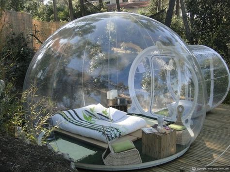 In the rain while in this protected bedroom. | Community Post: 44 Amazing Places You Wish You Could Nap Right Now Star Watching, Hotels In France, Inflatable Tent, Bubble Tent, Rainy Night, Camping Ideas, My New Room, My Dream Home, Future House