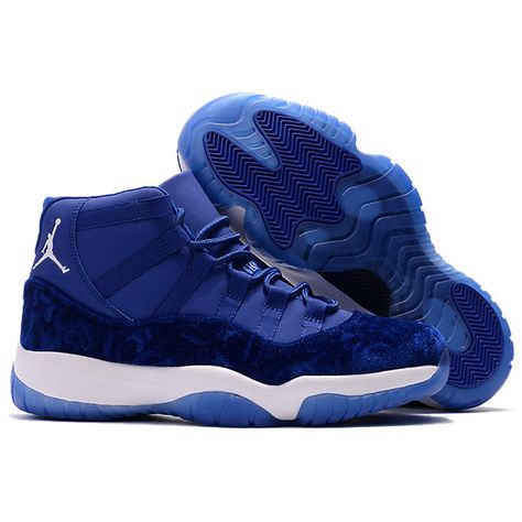 Air Jordan 11 Retro Velvet Heiress Blue Mens Air Jordans 11s... (£68) ❤ liked on Polyvore featuring men's fashion, men's shoes, mens velvet shoes, mens retro shoes, mens blue shoes and mens shoes Jordans 11s, Blue Jordan 11, Jordan 11 Blue, Jordan 13 Black, Air Jordan 11 Low, Kd Shoes, Blue Jordans, Nike Elite Socks, Hot Sweater