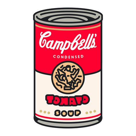 Can Drawing, Campbell Soup, Tomato Soup, Graphic Design Illustration, Design Illustration, Illustration Design, Graphic Design, Canning, Design