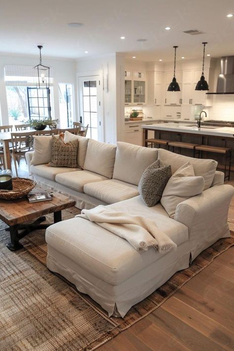 Stay ahead of the curve with these trendy and functional ideas for decorating your smal Small Living Room Setup, Homey Living Room, Small House Living Room, Barn House Interior, Cozy Living Room Design, Small Family Room, House Remodeling, Living Room Setup, Small Living Room Ideas