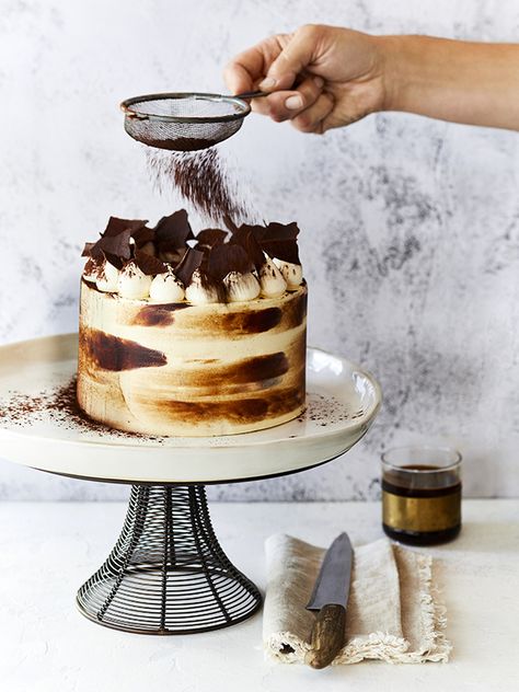 Recipe: Tiramisu Layer Cake Recipe Tiramisu, Cake Form, Cream Cheese Buttercream, Supply And Demand, Tiramisu Cake, Pastry Brushes, Beat It, Skirt Steak, Cake Board