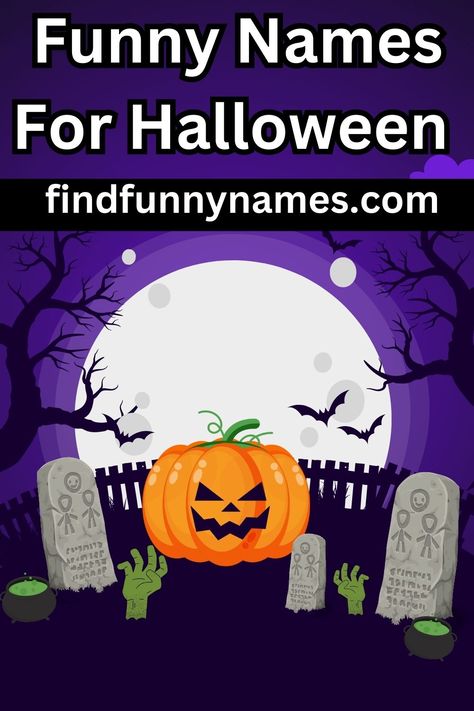 From punny wordplays to clever character mash-ups, our list of funny Halloween names is guaranteed to make you chuckle. Unleash your inner comedian and surprise your friends with a name that will leave them in stitches. #FunnyHalloweenNames #SpookyLaughs #HalloweenHumor #PunnyCostumeIdeas #FunnyHalloweenParty. Punny Costumes, Witch Names, Halloween Names, Name Pictures, Funny Names, Funny Halloween, Scary Halloween, Halloween Funny, Comedians