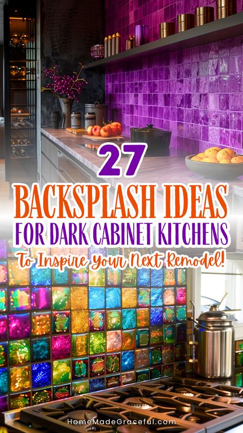 Think your dark cabinet kitchen limits your backsplash options? Think again! We've assembled an exclusive collection of 27 backsplash ideas tailored for dark cabinets, featuring materials and patterns that elevate your kitchen from ordinary to extraordinary. From dark brown cabinets to dark blue, each idea is designed to complement your dark aesthetic beautifully. Discover the perfect backdrop for your culinary creations today! Blue Backsplash Kitchen Dark Cabinets, Dark Kitchen Backsplash Ideas, Dark Cabinet Kitchens, Backsplash For Dark Cabinets, Dark Cabinet Kitchen, Backsplash Ideas For Dark Cabinets, Blue Backsplash Kitchen, Backsplash Options, Kitchen Backsplash Ideas With Dark Cabinets