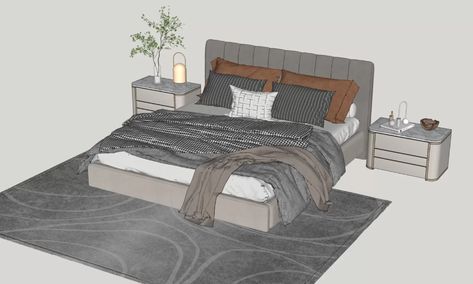 6047 Cama Sketchup Modelo Descarga gratuita Sketchup Furniture Models, Bed 3d Warehouse, Bed Blocks, Modern Bedroom Colors, Wooden Wardrobe Design, Materials Board Interior Design, Natural Bedroom, Interior Ceiling Design, Minimalist Bed