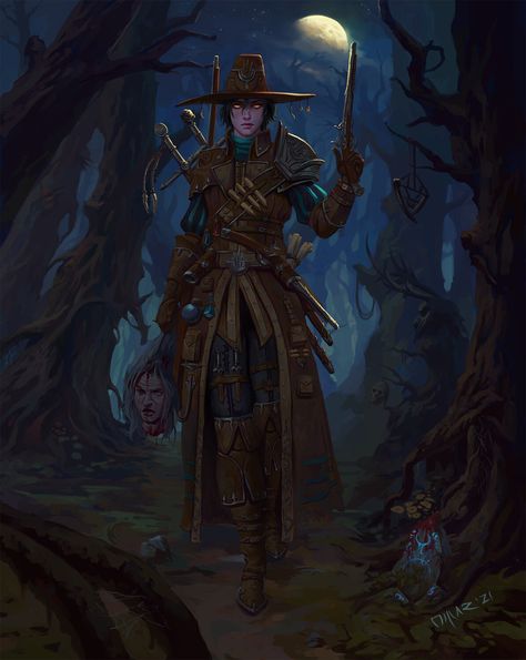 ArtStation - Madison - Commission Witches Art, Vampire Hunter, Demon Hunter, Witch Art, High Fantasy, Warhammer Fantasy, Fantasy Rpg, Sci Fi Art, Dnd Characters