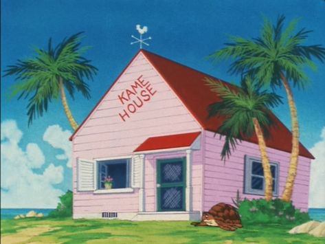 Kame House, Z Wallpaper, Dragon Ball Tattoo, Home Tattoo, Nerd Life, House Drawing, Dragon Ball Wallpapers, House Floor, House Floor Plans