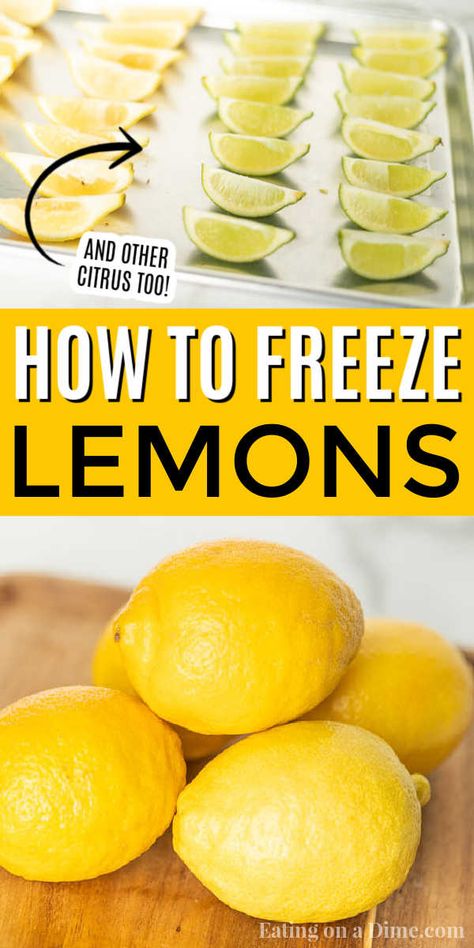 Can You Freeze Lemons, Freeze Lemons, Freezing Lemons, Hot Lemon Water, Lemon Health Benefits, Frozen Lemon, Lemon Water Benefits, Lemon Recipes, Organic Health