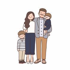 Family is LOVE :) 가족 일러스트, Illustration Birthday, 동화 삽화, Anniversary Art, Family Drawing, Family Cartoon, Custom Family Portrait, Family Illustration, Vector Character