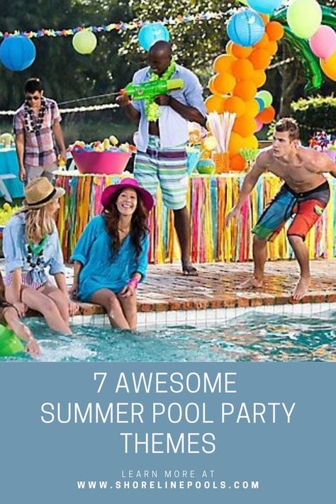 Pool Party Themes Adult Pool Party Themes, Pool Party Themes For Adults, Family Pool Party, Pool Party Adults, Construction Marketing, Pool Party Dresses, Pool Party Themes, Pool Party Kids, Splash Party