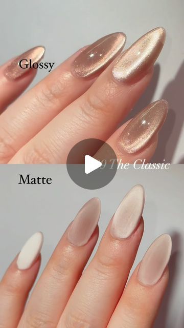 F.U.N Lacquer on Instagram: "💛✨💅🌟👑  009 The Classic from the Classic Neutral Collection. This sophisticated magnetic gel polish features a warm peachy tone with an enchanting icy translucent finish and a unique glass bead effect.  Products used: 💅 2-in-1 Peelable Gel Base Coat 💅 009 The Classic Magnetic Gel Polish 💅 Always On Top Non-wipe Gel Top Coat 💅 Ultra Matte Frosting Top Coat 💅 Magnet Rod 💅 Mini Holo UV/LED Nail Lamp  📲 www.funlacquer.com  #funlacquer #gelnails #gelmanicure #magneticnails #cateyenails💅" Frosted Glass Nail Design, Glass Nail Design, Magnetic Gel Polish, Fun Lacquer, Magnetic Nail Polish, Glass Nail, Magnetic Nails, Gel Top Coat, Led Nail Lamp